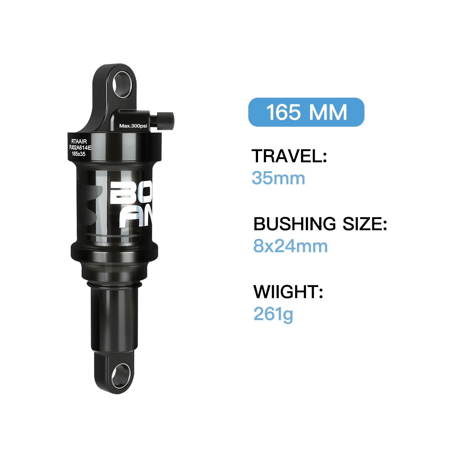 

BOLANY Soft Tail Bike Air Rear Absorber Mountain Bike Rear Shock Suspension XC DH Shock MTB 165/190/210/230mm Bike Parts 165mm
