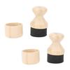 2 Pcs with Lid Cutting Board Oil Applicator Wood Sponge Wooden Sponge Applicator  Kitchen Care
