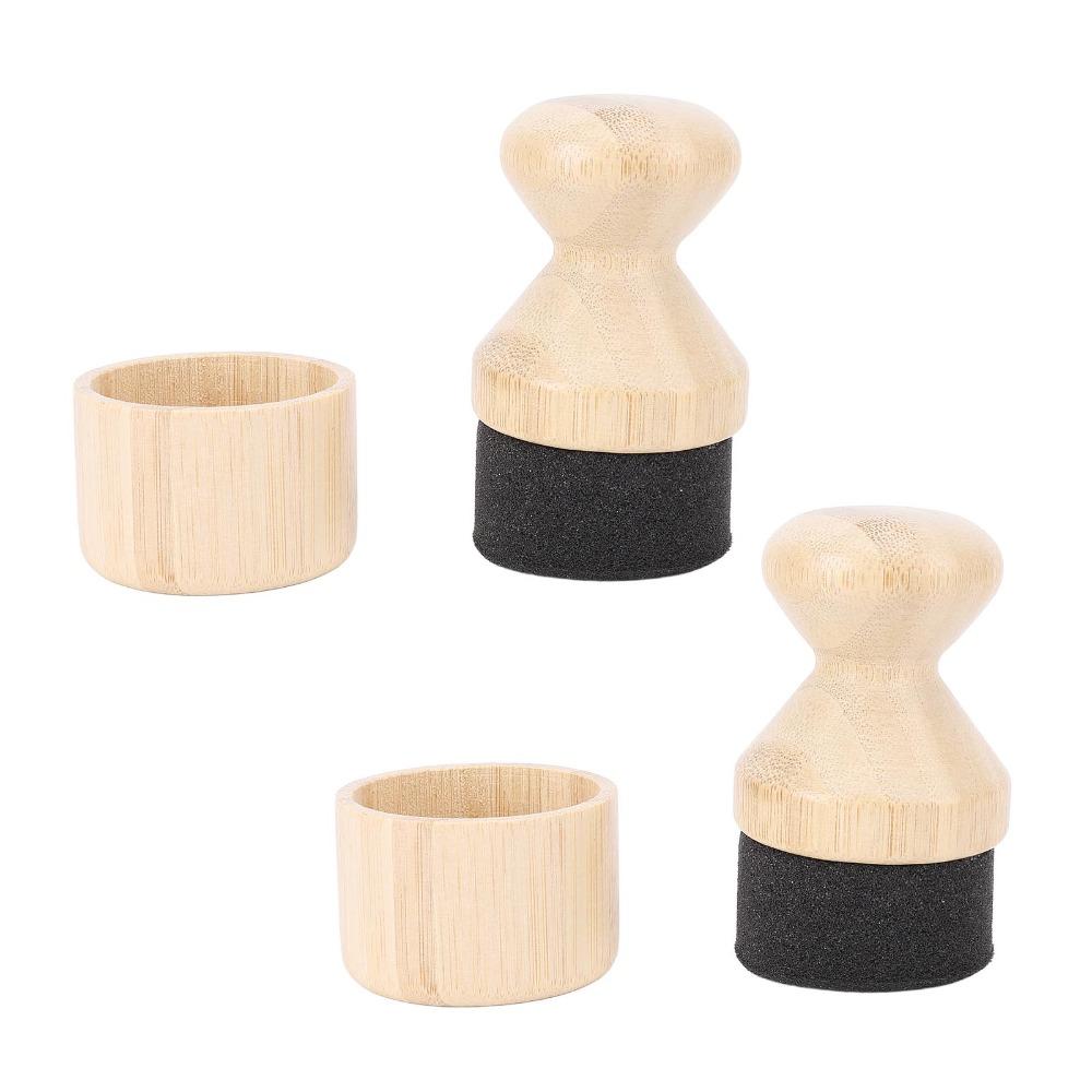 2 Pcs with Lid Cutting Board Oil Applicator Wood Sponge Wooden Sponge Applicator  Kitchen Care