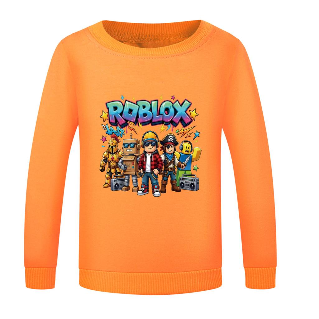 5574 Kids Boys Girls Roblox Print Round Neck Long Sleeves Sweatshirt