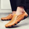 Fashion Leather Shoes Men Summer Quality Breathable Casual Punching Leather Hollow Out Shoes Male Slip On Men Comfortable Loafers Shoes