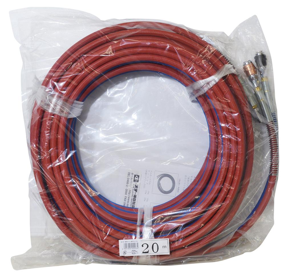 SUZUKID Small Diameter Twin Gas Hose Inner Diameter Inner Diameter 20m with (oxygen 5/acetylene 5) One-touch Fitting/spring W-291