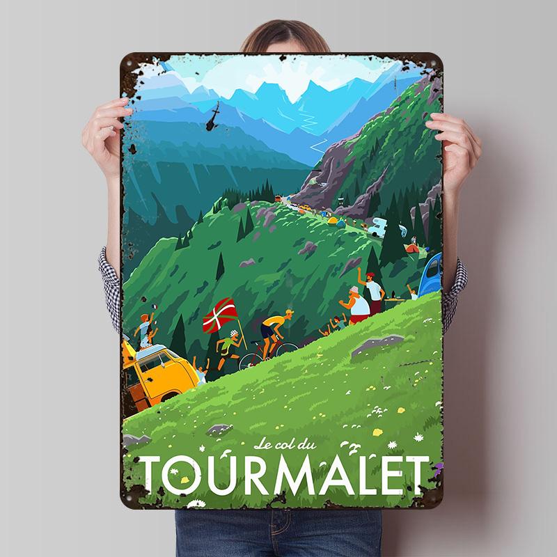 Travel to Tourmalet Tinplate Poster Customized Wall Art Vintage Metal Signs Retro Tin Plaque for Home Decor Accessories House