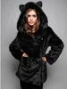 European and American fur coat women's medium and long rabbit ears cartoon bear artificial fur Halloween hooded costume