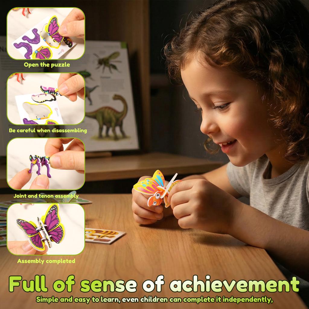 25Pcs Cartoon Animal DIY Paper Jigsaw Educational Puzzles Toy Kid Birthday Party Favors Kindergarten Rewards Children's Day Gift