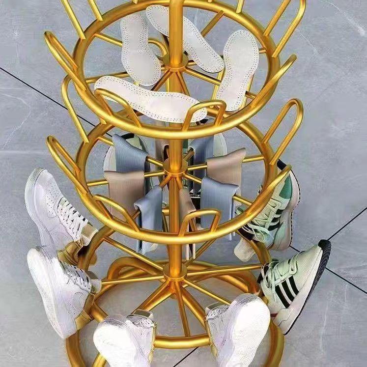 Rotating Wrought Iron Outdoor Sandal & Shoe Drying Rack with Stand