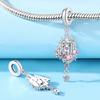 Orstarry 925 Silver Charm Heart-Shaped Romantic Castle Bead Pendant For Bracelet DIY Jewelry Making Women Gift
