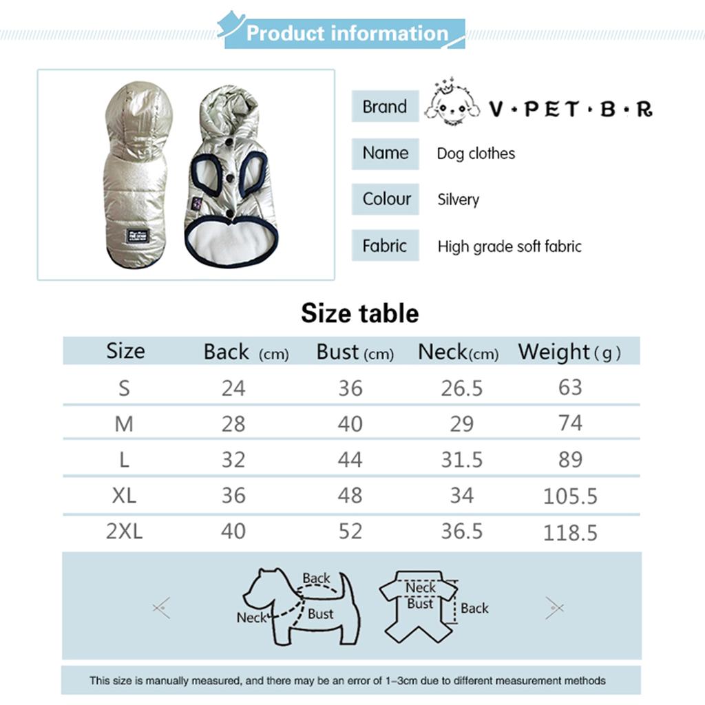 Winter Pet Dog Clothes Pet Dog Vest Jacket Waterproof Dog Coat With Hood Pet Dog Costume Winter Warm Dog Jacket
