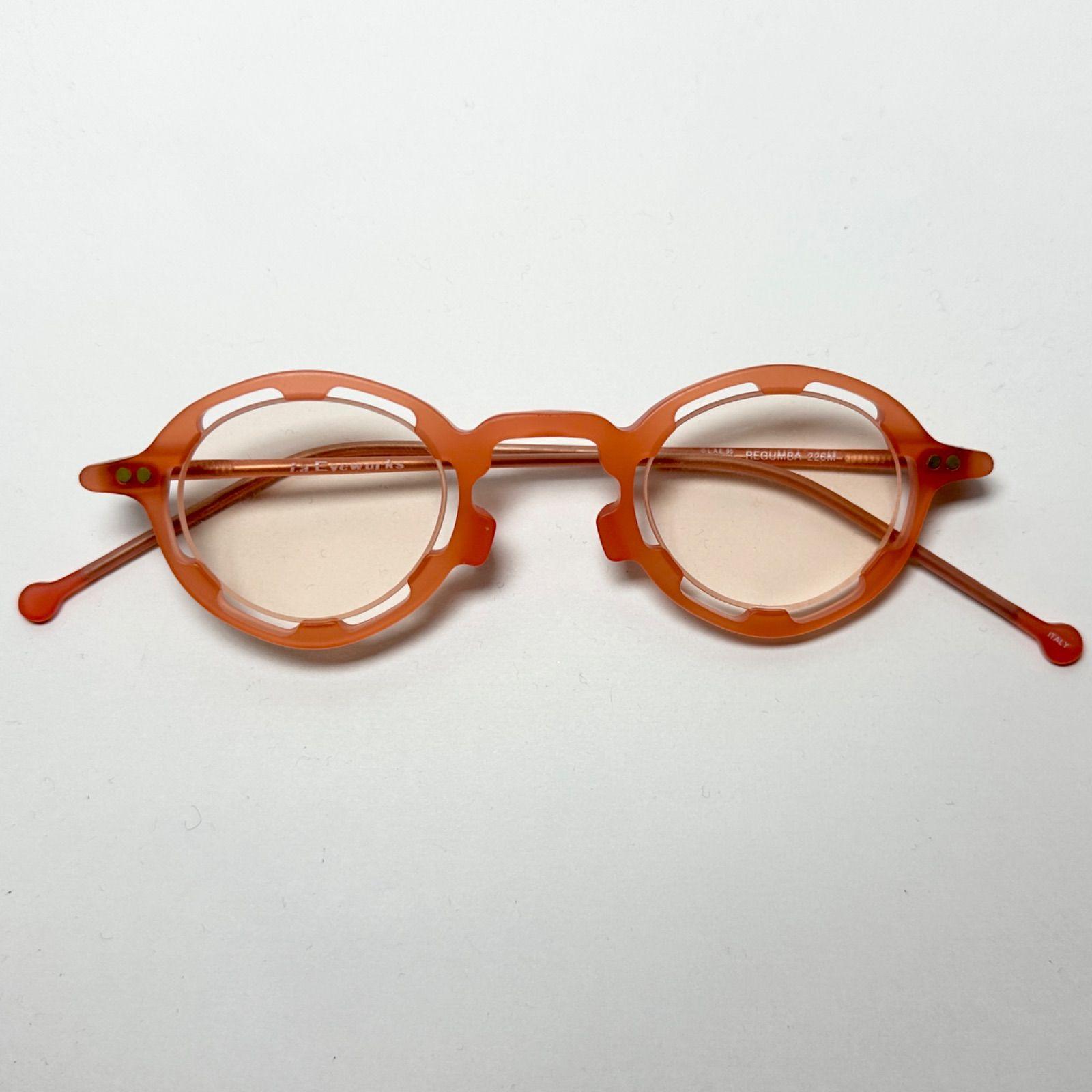 Used Vintage / Unused] 1990s L.A. Eyeworks Italian Glasses US Brand Round Glasses Orange / Vintage