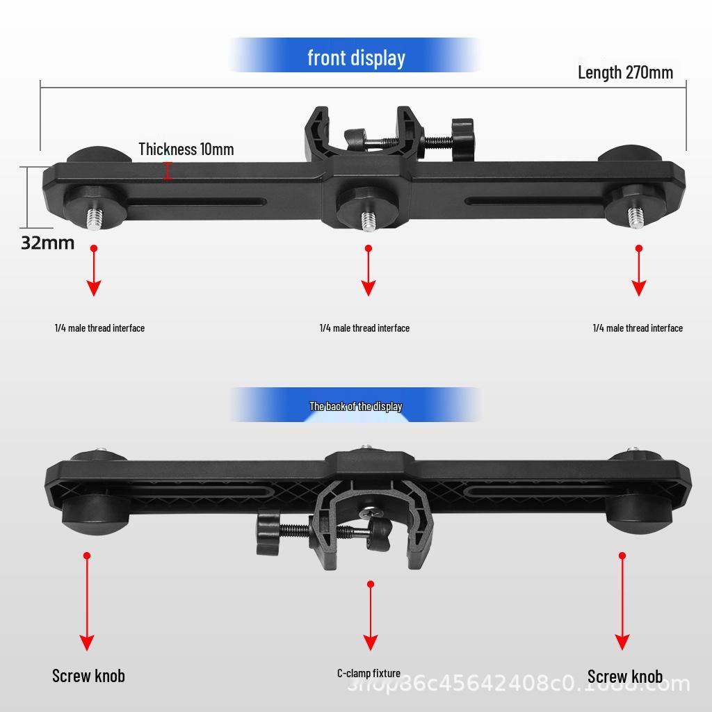 Mobile Device Multi-Slot Bracket with Adjustable C-Clamp