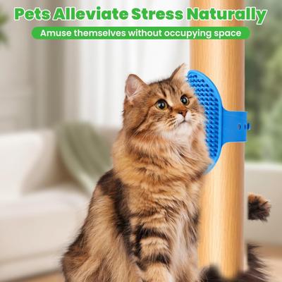 5 Peças Auto-Escovador para Gatos Ajustável Silicone Arranhador de Rosto para Gatos Domésticos Canto Massagem Pente de Grooming para Sofá Perna de Cadeira Arranhar