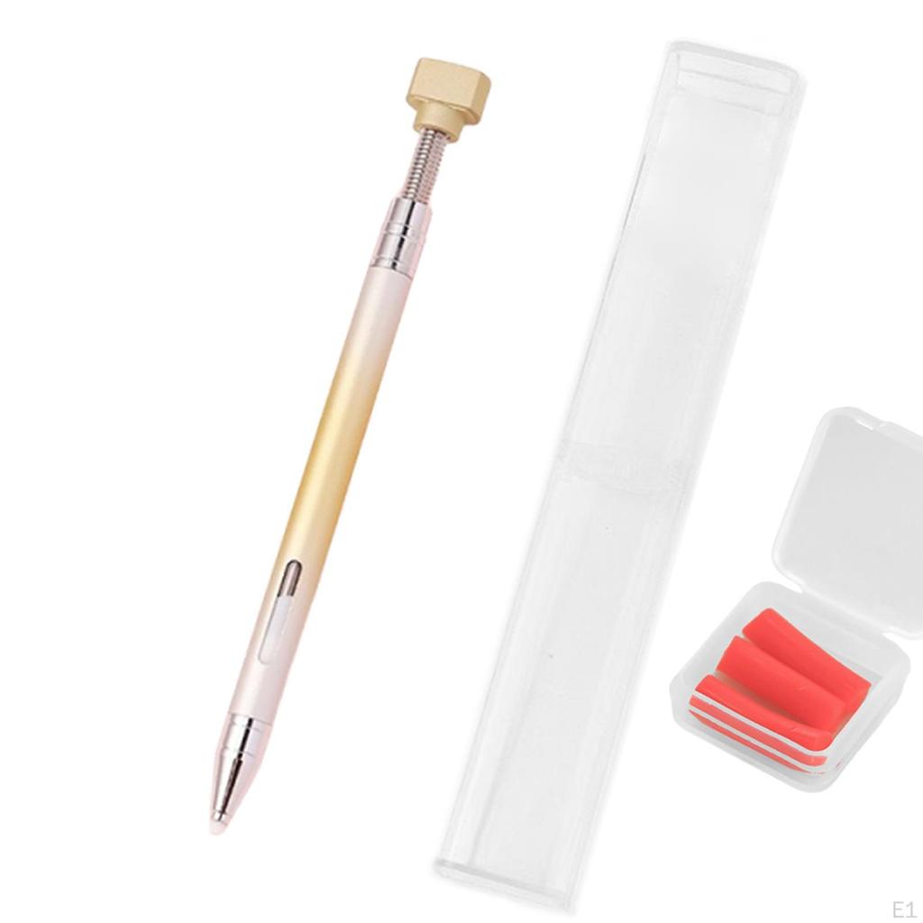 Rhinestone Picker Dotting Pen DIY Nail Art Tool Compact Multiuse Adjustable Refillable Replaceable