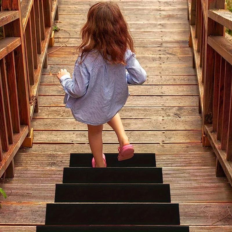 20x80cm Self Adhesive Stair Tread Mats Non-Slip Water Absorbent Safety Mute Carpet Pad Step Anti-Slip Mat Floor Protection