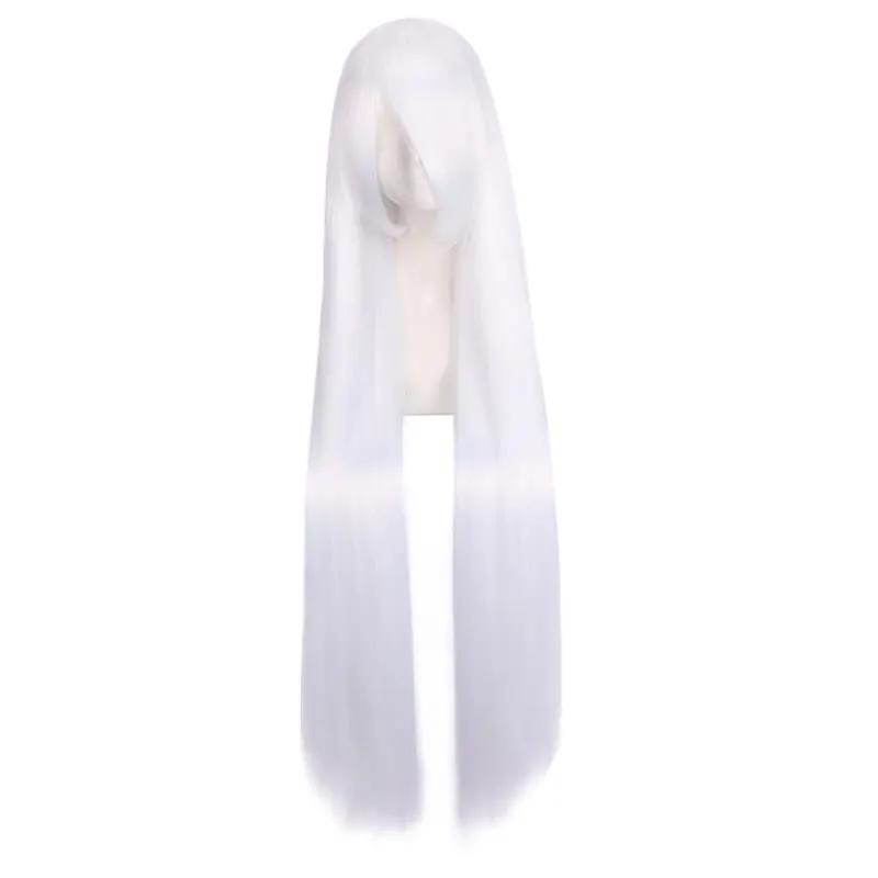 100cm Colored Straight Bangs Women's Synthetic Wig Heat Resistant Fiber Multi Color Party Anime Roleplay Free Wig Cap