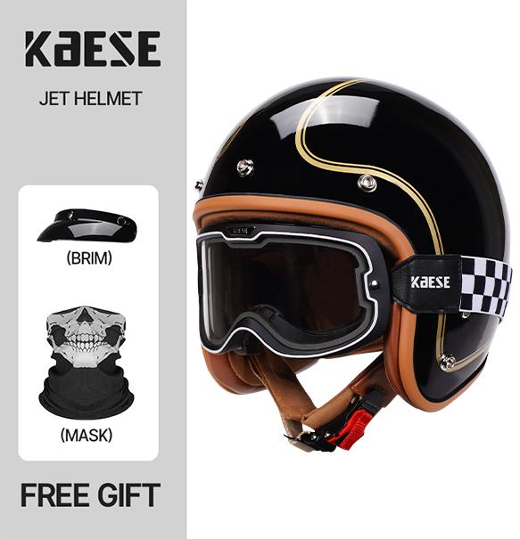 New Design Retro Motorcycle Helmet Open Face Helmet Scooter Helmets 3/4 Chopper Casco Moto Vintage Motorbike Helmets DOT ECE