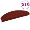 VidaXL 15x Tapis d'Escalier Auto-adhésif Poinçon Aiguilleté Rouge Protection 132700