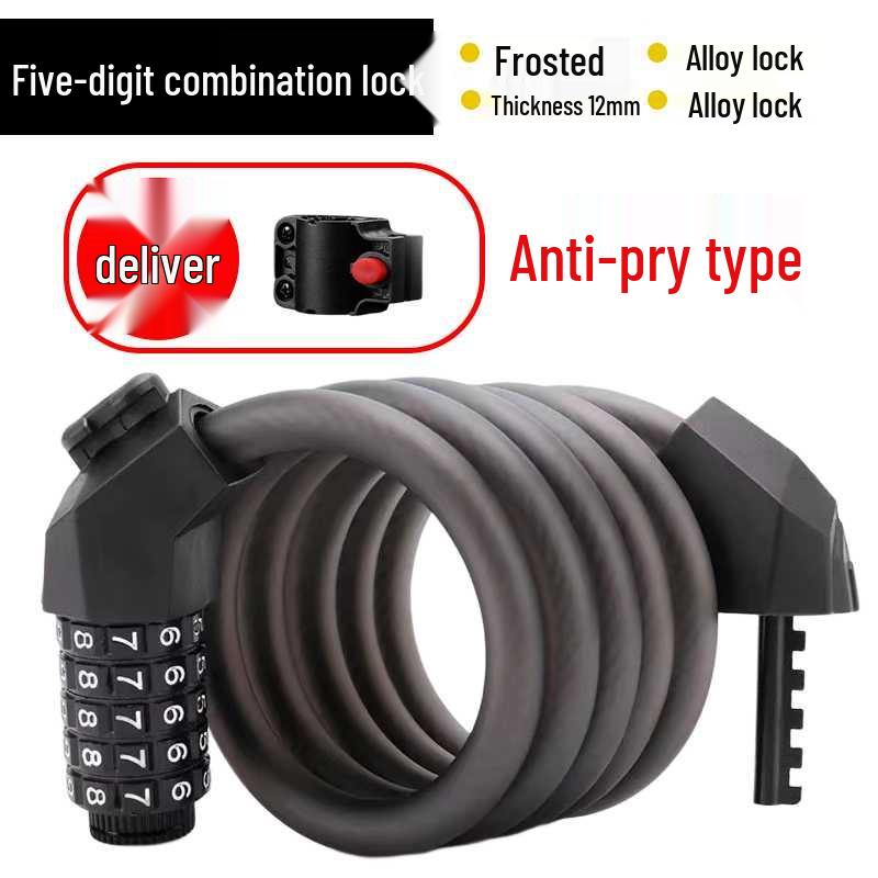 Waterproof Anti-theft Steel Cable Lock for Motorcycles, E-Bikes, and Helmets
