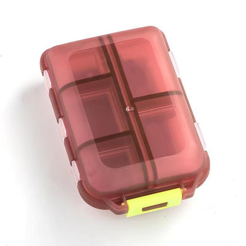 Compact Double-Layer Travel Pill Case: Portable Foldable 10-Compartment, Sealed Moisture-Proof Box for On-the-Go.