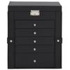 6 Tier Jewelry Box with Mirror and Lock Black