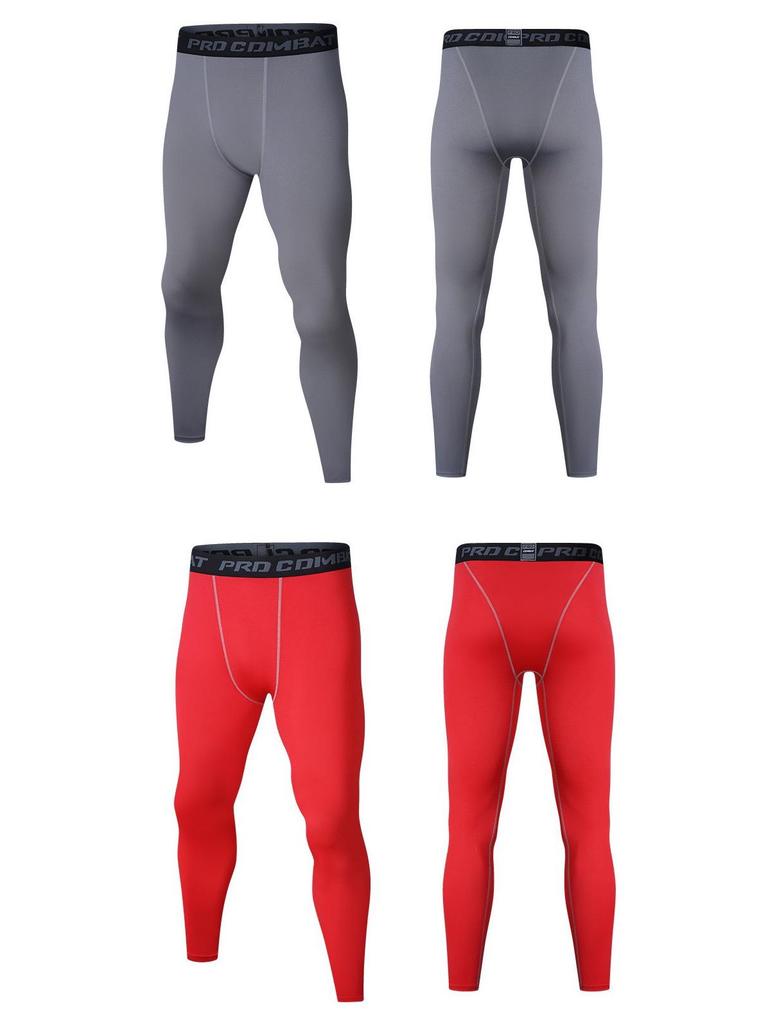Men's Compression Sports Pants - Sweat-Wicking, High Elasticity, Breathable, Tight-Fitting for Basketball & Running.