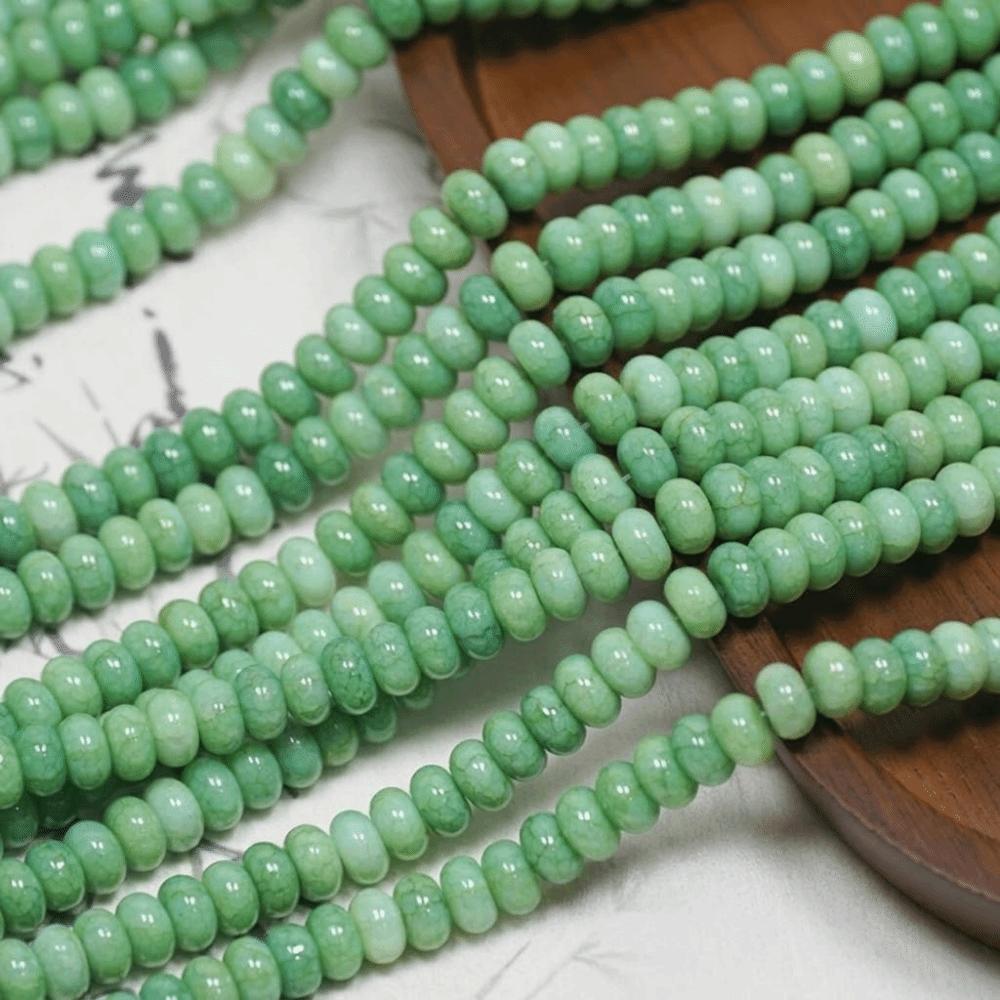 

50pcs/Lot Mixed Colors Rondelle Shape Beads 8x5mm Size Opaque Glass Beads Gift Style Q