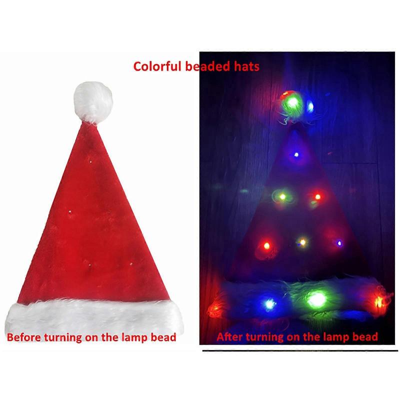 Breathable LED Christmas Hats Soft Adjustable Hats Kids Festives Glowing Hats for Fishing Or Evening Walks