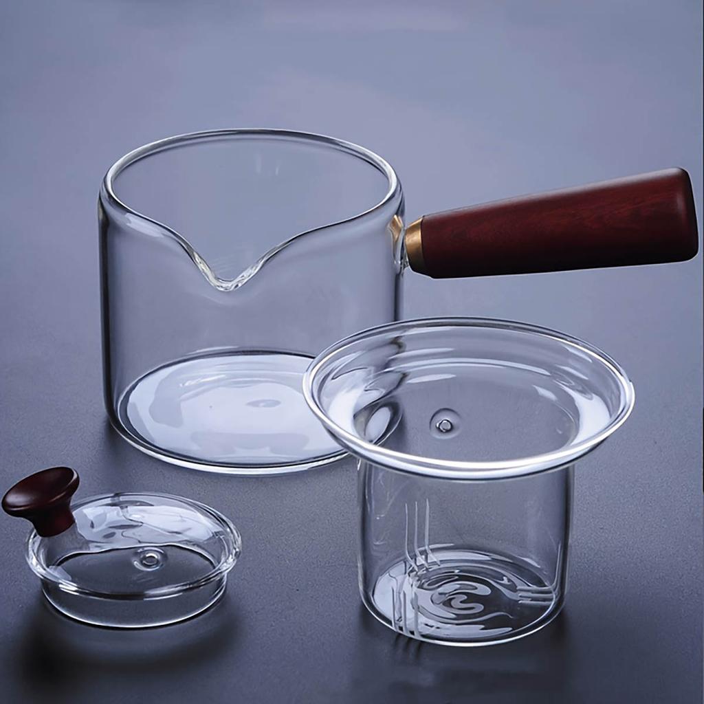 1Pcs Glass Teapot Including Filter Liner Tea Pot Heated Container Good Clear With Handle Kitchen Dining Home Jug Flower Tea