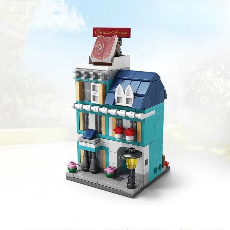 Europäische Burg Bausteine für Kinder Haus Modell Ziegel Puzzle Zusammengebautes Burg Spielzeug Street View Shop