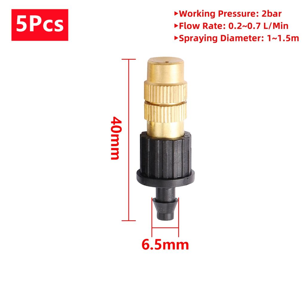 Brass Atomization Mist Nozzle 4/7mm 6mm 8mm Interface Barb Spray Head Garden Greenhouse Irrigation Cooling Humidifying Sprinkler