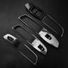 4pcs set Window Switch Panel Cover Trim Decorative Sticker for MG ZS 2017‑2018 Carbon Fiber