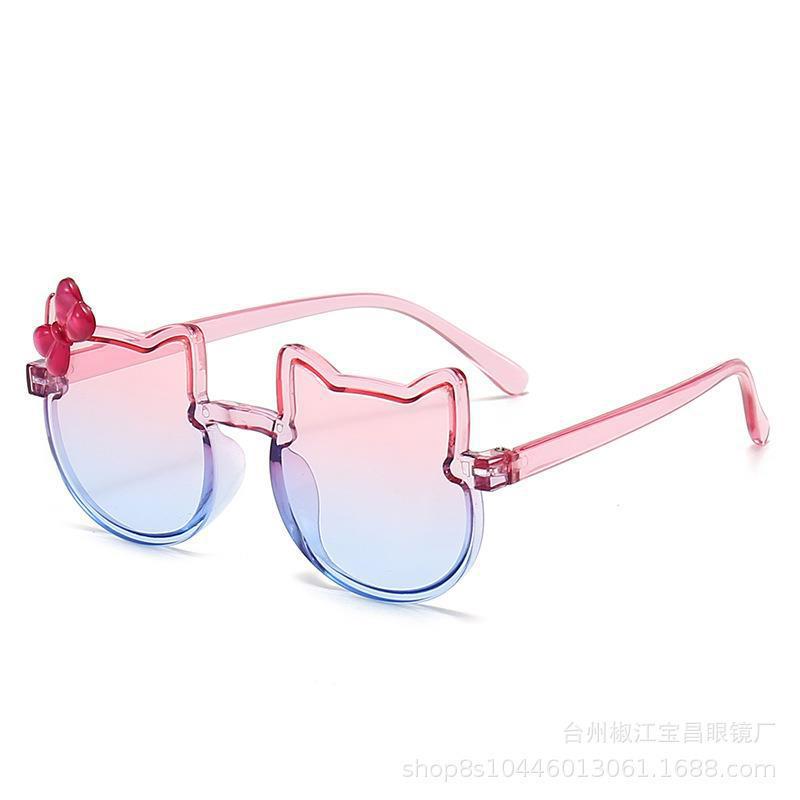 Children'S Sunglasses Cute Cartoon Bow Super Cute Baby Sunglasses Uv Protection Sunscreen Glasses