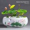 Großer Keramik-Lotus Seerose Hydroponischer Blumentopf ohne Abfluss