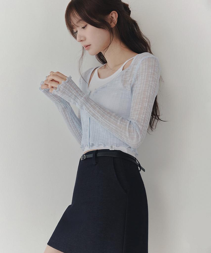 Twee Moline Summer See-Through Long Sleeve Cardigan