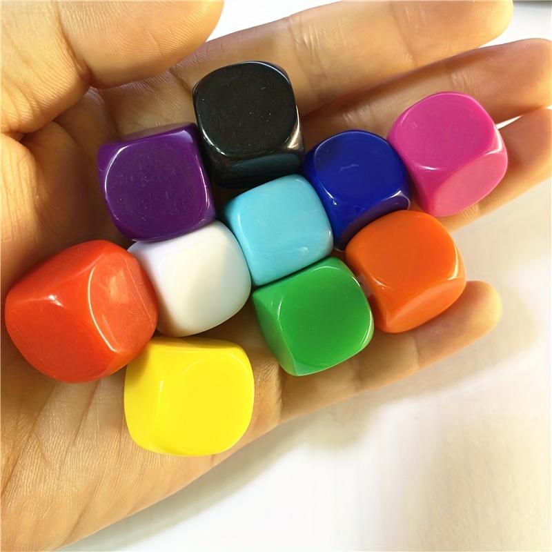 10 Kolorowych 16mm Zaokrąglonych Kości Akrylowych - Idealne do Rękodzieła DIY, Lekcji Matematyki i Gier Planszowych!