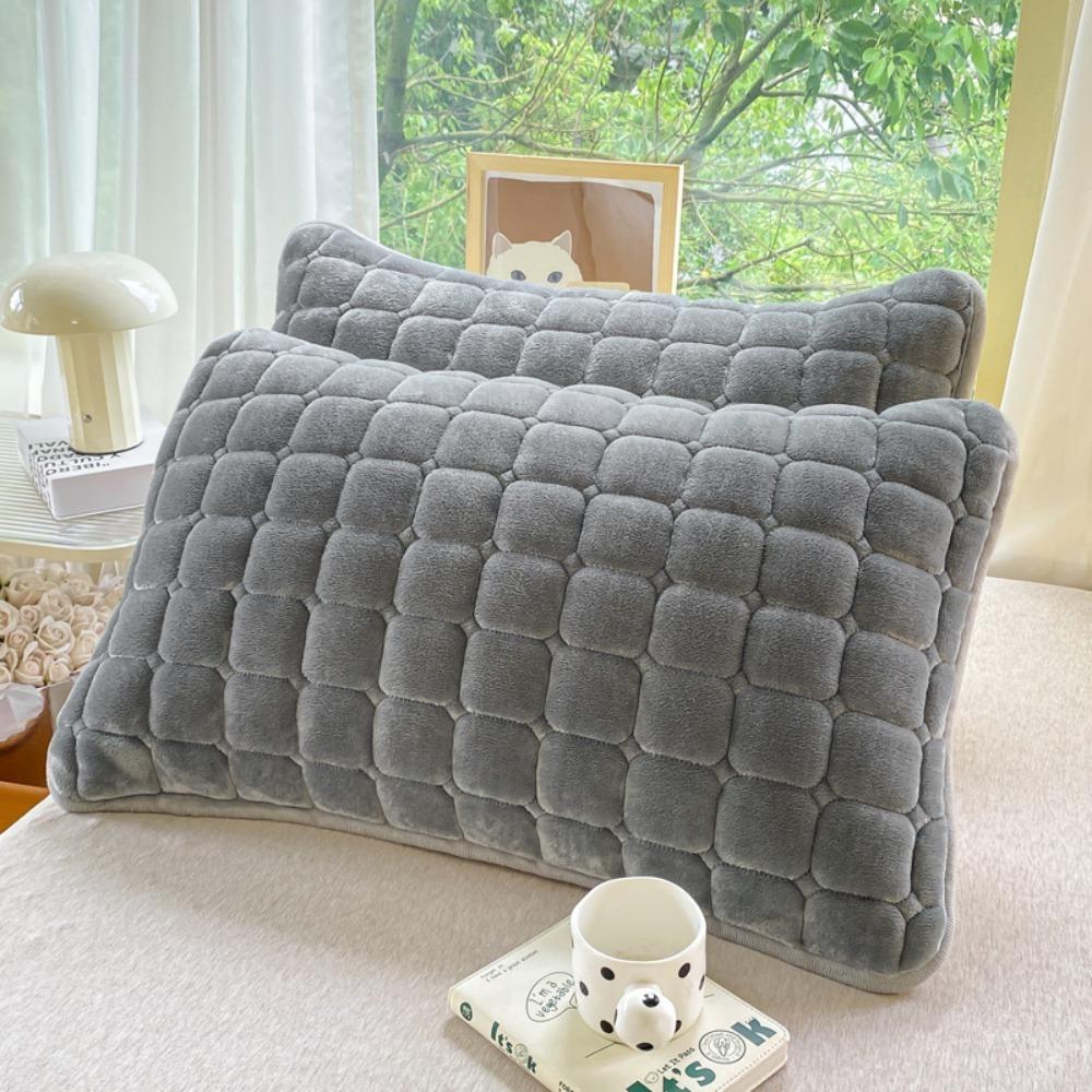 Warm Plaid Pillowcase Thickened Pillow Cover Modern Cushion Cover  Bedroom