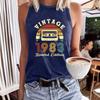 1983 Printed Women's Round-neck Vest Spring and Summer Casual Sleeveless Top