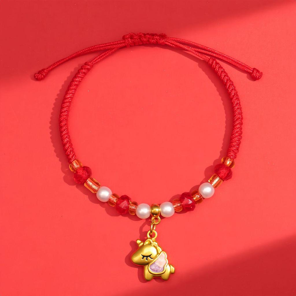 2026 Year of the Horse Red String Bracelet, Handmade Ethnic Style Hand Rope, New Year Charm for Good Fortune.