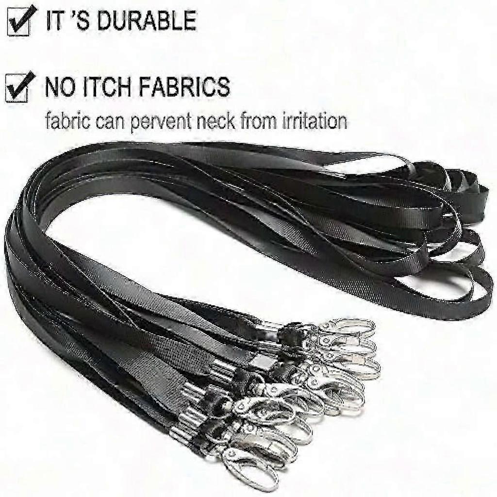 50 Pcs Nylon Lanyards for ID Badges with Swivel Hook