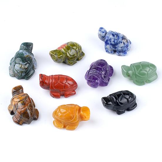 Micro Landscape Turtle Ornament Hand-Carved Natural Stone Figurines Symbolizing Longevity Good Luck Statue for Fish Tank