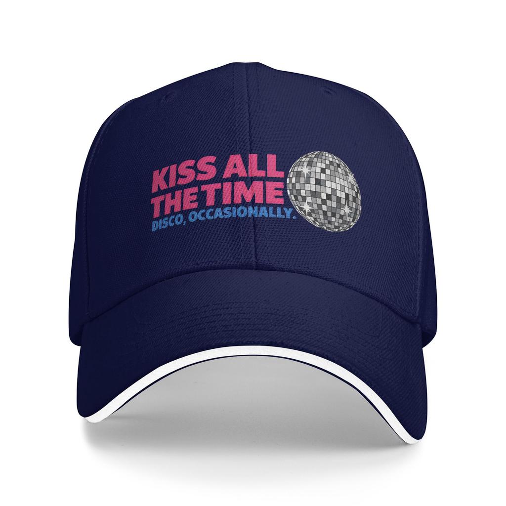 Kiss All The Time Disco Occasionally Harrys Baseball Caps Hip Hop Styles Sandwich Hat Unisex Style Adjustable Caps Hat Outdoor