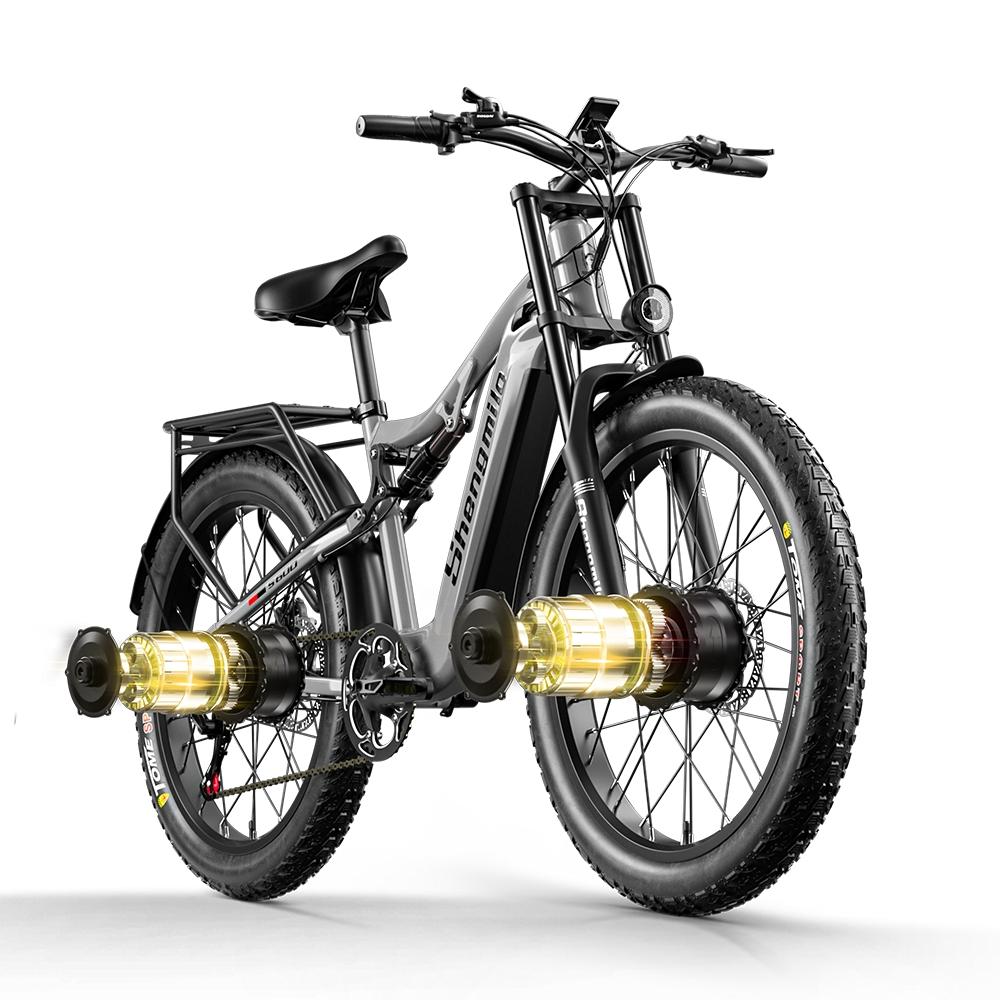 Shengmilo S600 2000W Dual-Drive Electric Bike, 26" Fat Tire, Shimano 7-Speed, Hydraulic Brake, Samsung Battery Ebike