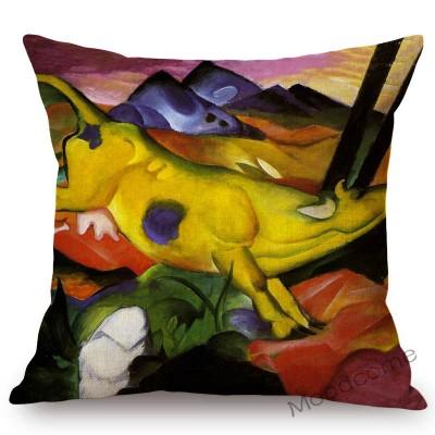 Expressionism Artwork Blue Horses Fox Cubism Animals Abstract Oil Painting Franz Marc Sofa Decorative Pillow Case Cushion Cover