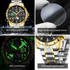 OPK 8175 multifunctional timing steel strip men's quartz watch