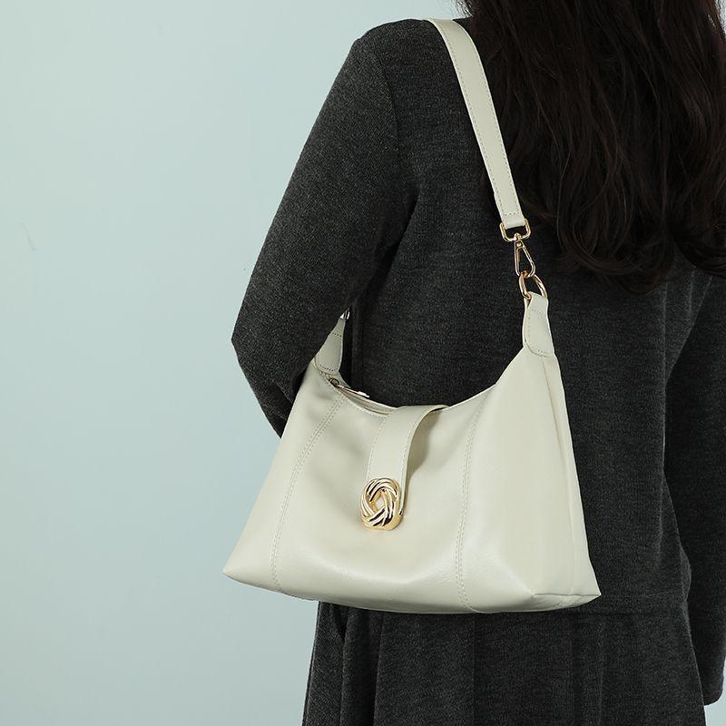 

Underarm Bag Women 2025 New Arrival Fancy Summer Commute Easiest for Match One Shoulder Large Capacity Niche Style Texture Crossbody Bag Creamy-white