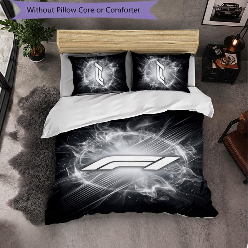 F1 Pattern Microfiber 3Pcs Bedding Set Decor Duvet Cover Set For Bedroom Home Use