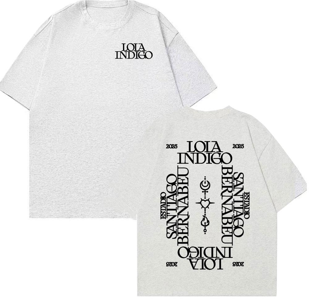 Singer Lola Indigo 2025 Tour Letters Print T Shirt Men Women's Clothing Fashion Aesthetic T-shirts Summer Casual Comfort T-shirt