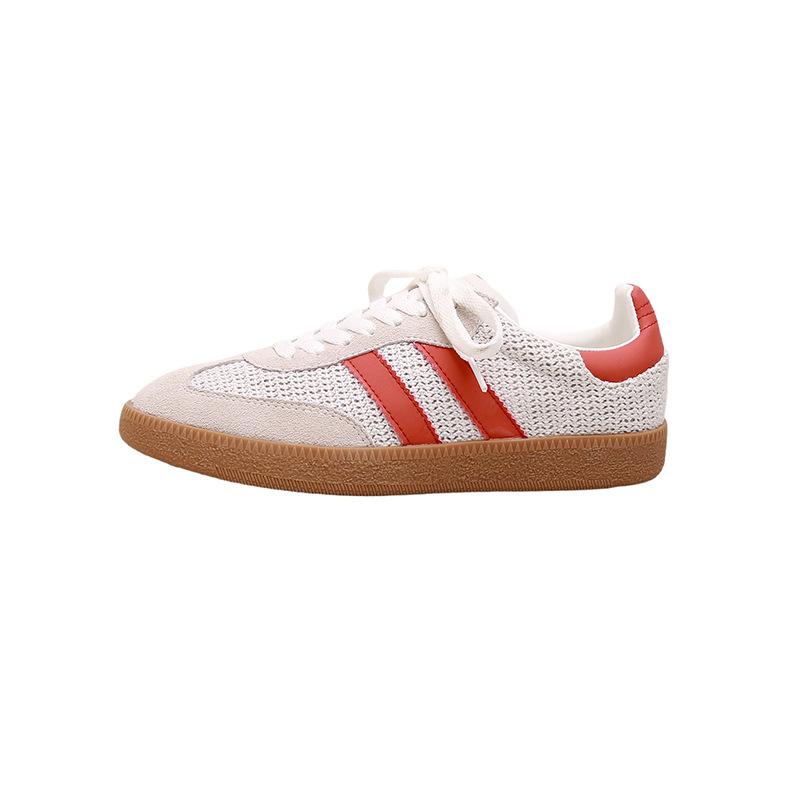New classic mesh retro casual versatile sports flat-soled Forrest Gump shoes three bars German training shoes