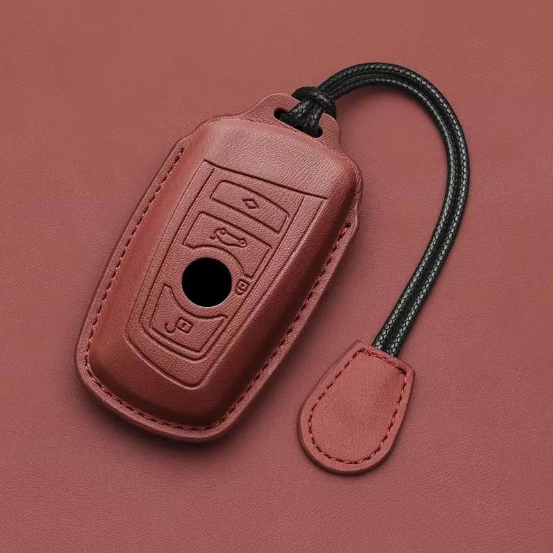 Interior Mouldings Leather Car Key Case Same color interior Fob For BMW F10 F20 F30 G20 G30 F15 F16 G01 G02 G05 G07 X1 X3 X4 X5