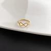 Minimalist Infinity Rings Love Forever Jewelry for Women Silver Golden Metal Geometry 8 Number Ring Jewelry Gift
