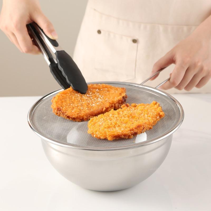 Stainless Steel Flour Tea Strainer Mesh Colander Sieve Filter Sifter Thickened Oil Skimmer Strainer Scoop Cooking Tools 2025